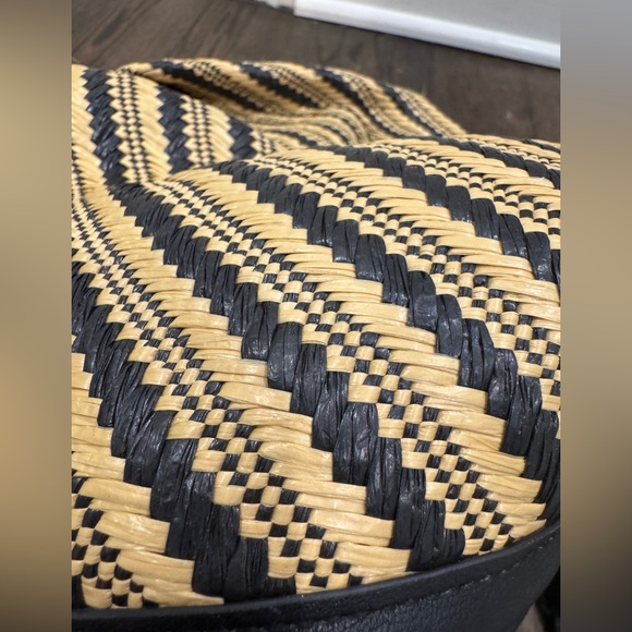 THINK ROYLN • Savannah Woven Design Raffia Top Handle Crossbody Bag Purse 3ways - Picture 11 of 11